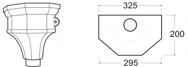 Buckleigh-Cast-Iron-Ornamental-Hopper-No.2_Line-Drawing-and-Dimensions