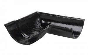 Cast Iron Beaded Half Round 90 Degree Gutter Angle, HRBSQANGLH
