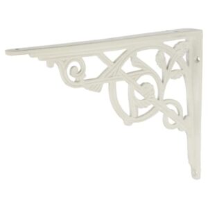 Cast Iron Ornate Art Deco Style Shelf Bracket - White
