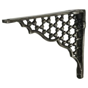 Ornate Cast Iron Railway Pattern Shelf Bracket - Black