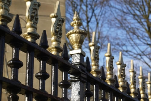 Ornate cast iron railings on a London home