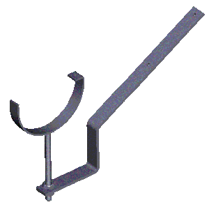 Top rafter rise and fall bracket for deep half round cast iron gutter