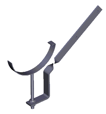 Side Rafter Rise and Fall Bracket for Half Round Cast Iron Gutter