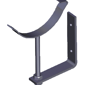 Fascia rise and fall bracket for half round beaded cast iron guttering
