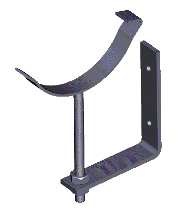 Fascia rise and fall bracket for half round beaded cast iron guttering