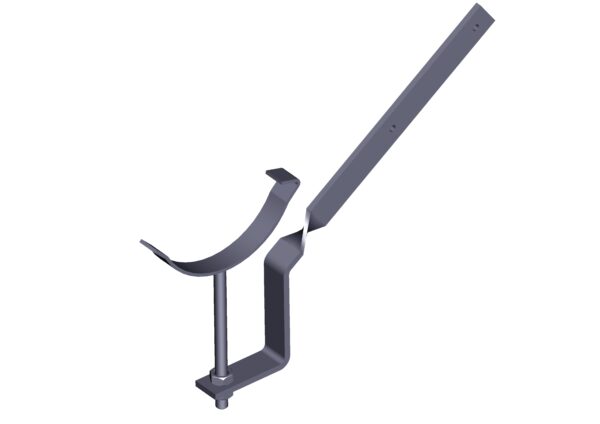 Side rafter rise and fall bracket for beaded half round cast iron guttering