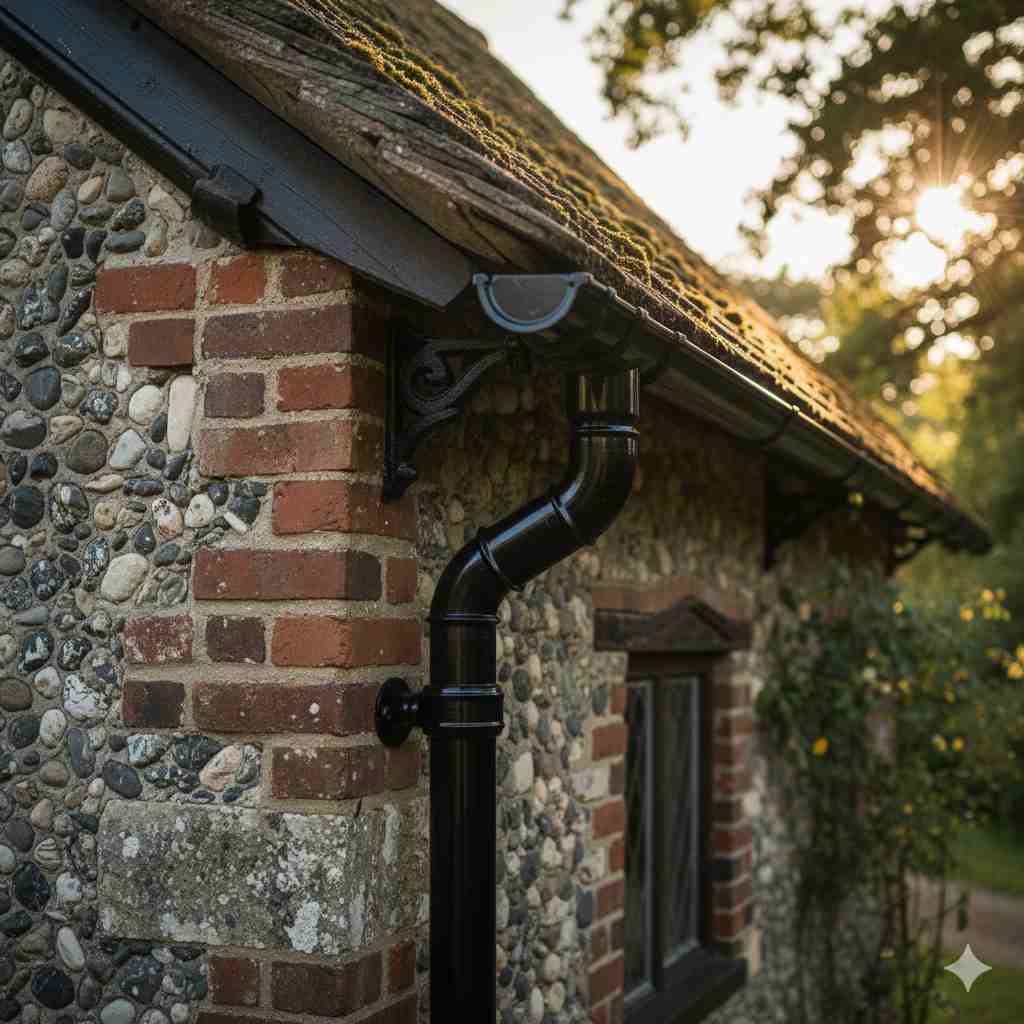 New-Forest_Hampshire_Round-Cast-Iron-Guttering-and-Downpipes