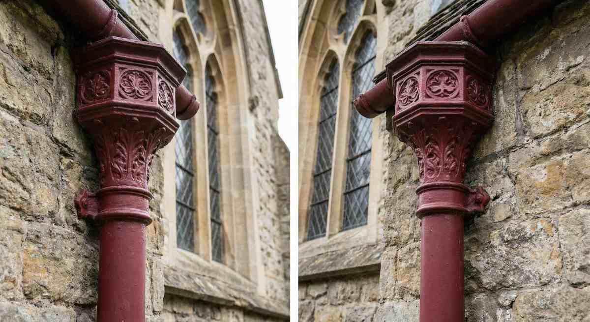 Matte_Non-Gloss-Finishes_Church_Cast-Iorn-Pipes-and-Hoppers_Linseed-Oil-Paints