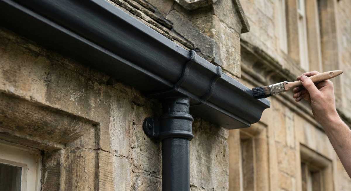 Traditional-matte-paint_non-glossy-finishes_cast-iron-gutters-and-pipes