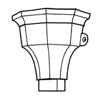 Line drawing of the Brunswick No.40 cast iron hopper head