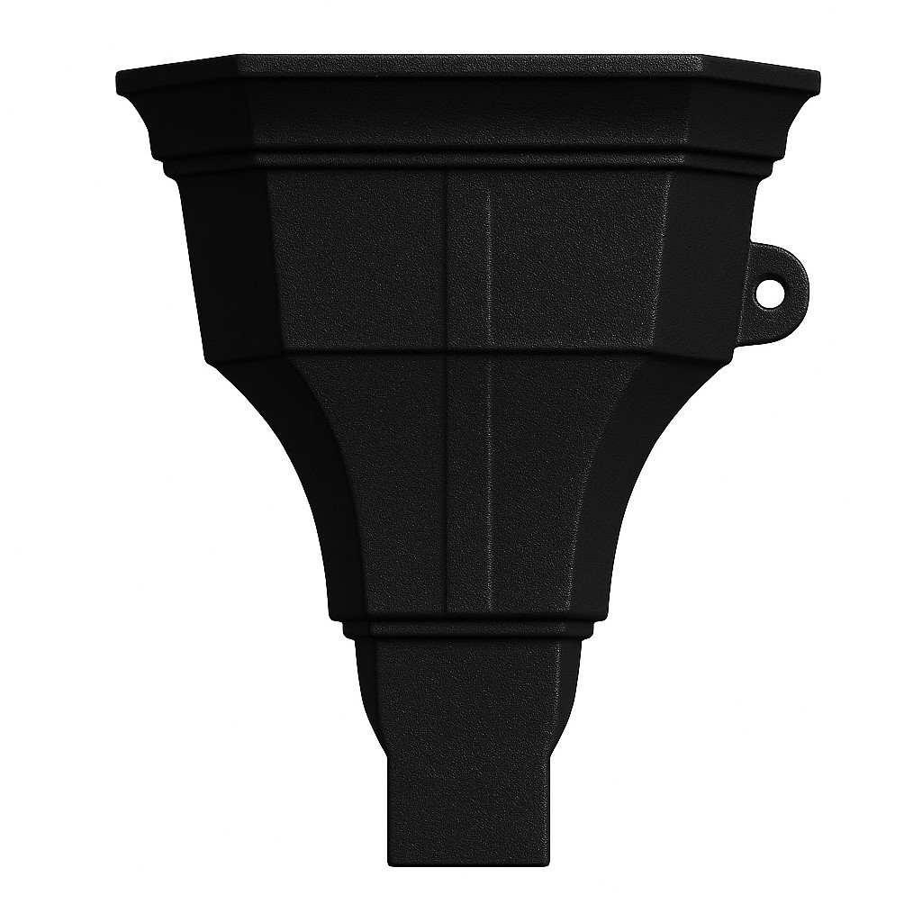 Brunswick cast iron hopper head, No.40, moulded panel front