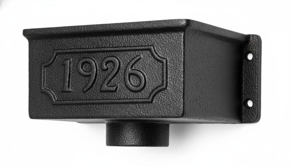 Elstow cast iron hopper head, No.254, cast with the date 1926
