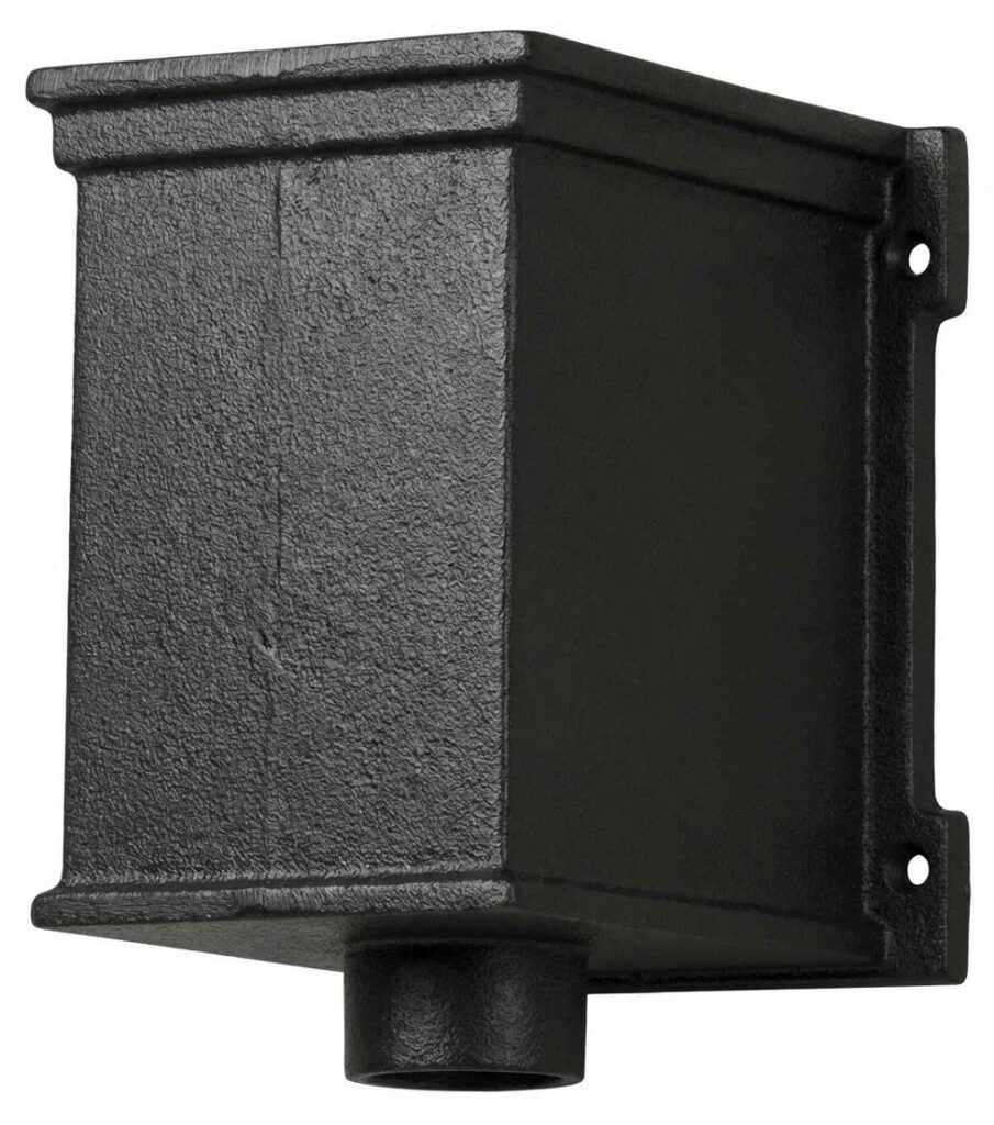 Higham cast iron hopper head, No.525, plain box form with side ears