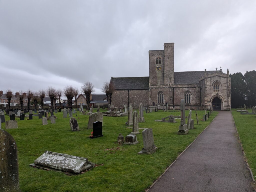 St Mary's Church, Magor, Monmouthshire, with cast iron rainwater goods