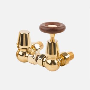 Belgrave wheelhead corner manual radiator valve set, polished brass