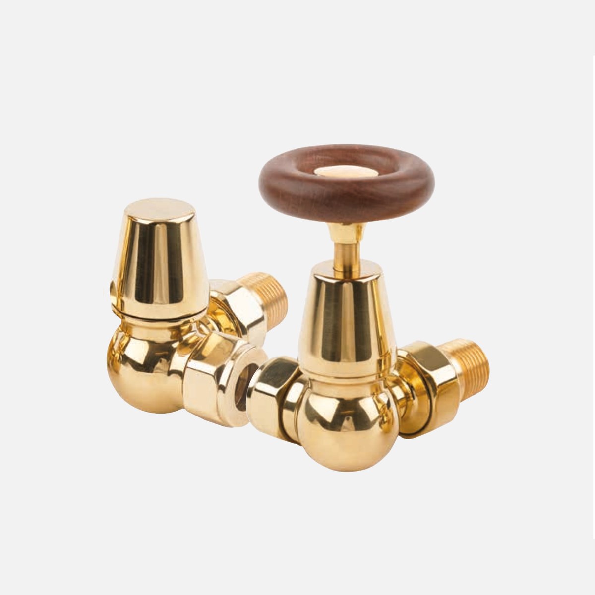 Belgrave wheelhead corner manual radiator valve set, polished brass