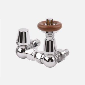 Belgrave wheelhead corner thermostatic radiator valve set, chrome