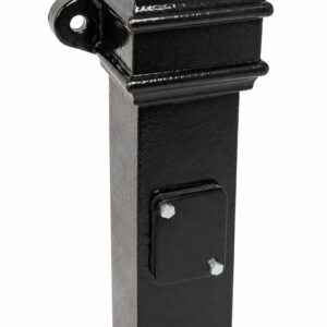 Cast iron square downpipe access pipe, eared, with bolted inspection door, Tuscan Foundry Products
