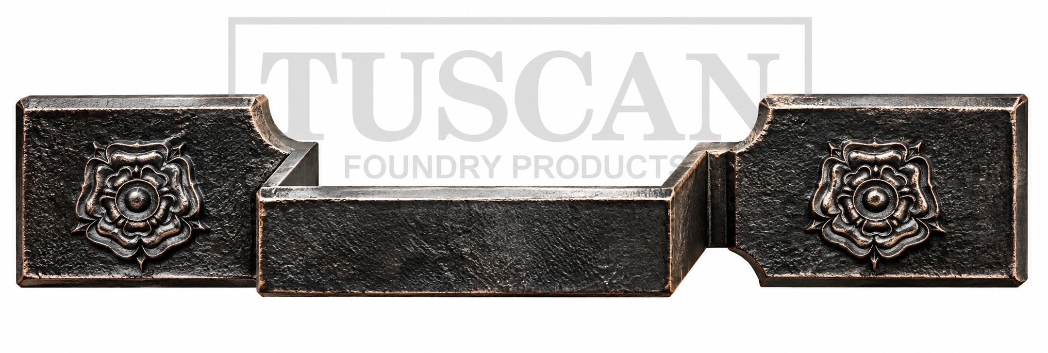 Cast iron ornamental earband type A for square rainwater downpipes, Tuscan Foundry Products
