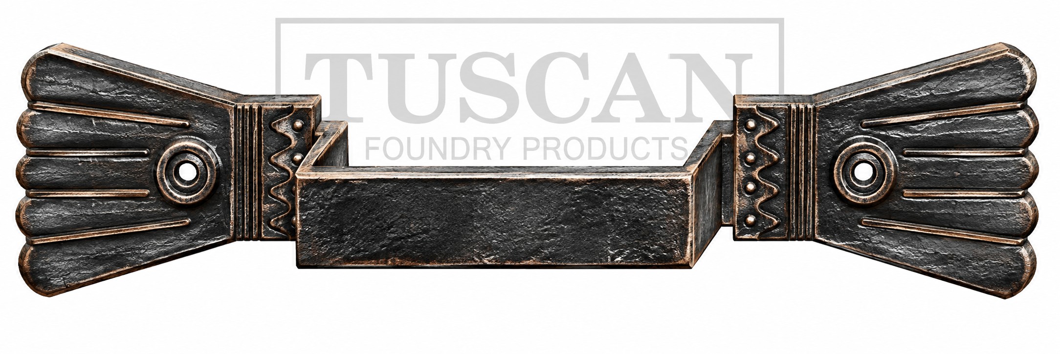 Cast iron ornamental earband type E for square rainwater downpipes, Tuscan Foundry Products