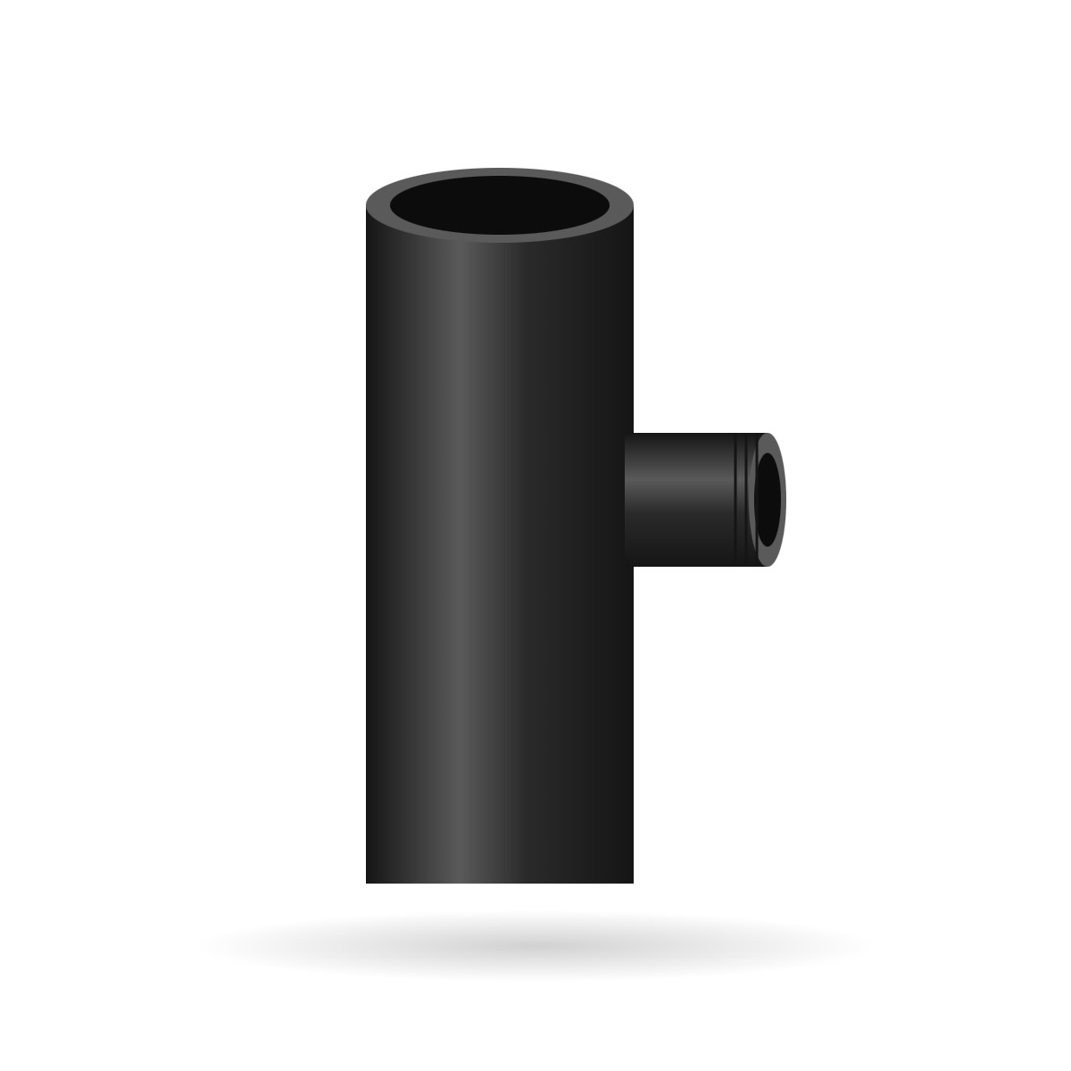Illustration of a cast iron boss pipe with a single 2 inch BSPT threaded boss