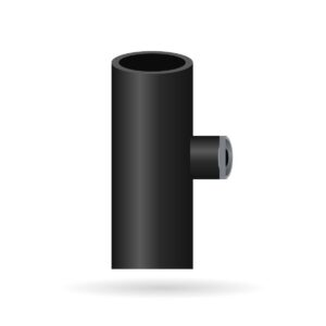 Illustration of a cast iron boss pipe with a rubber compression boss