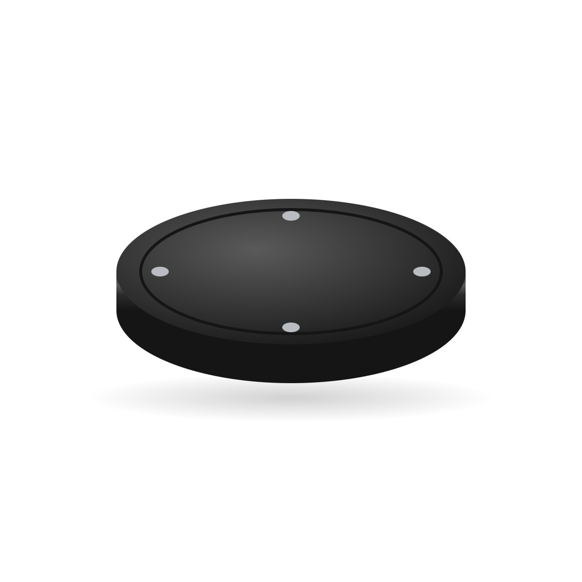 Illustration of a round solid cast iron gully cover with screws