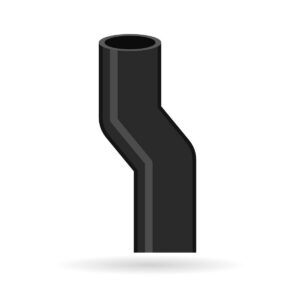 Illustration of a cast iron soil pipe offset with a 75mm projection