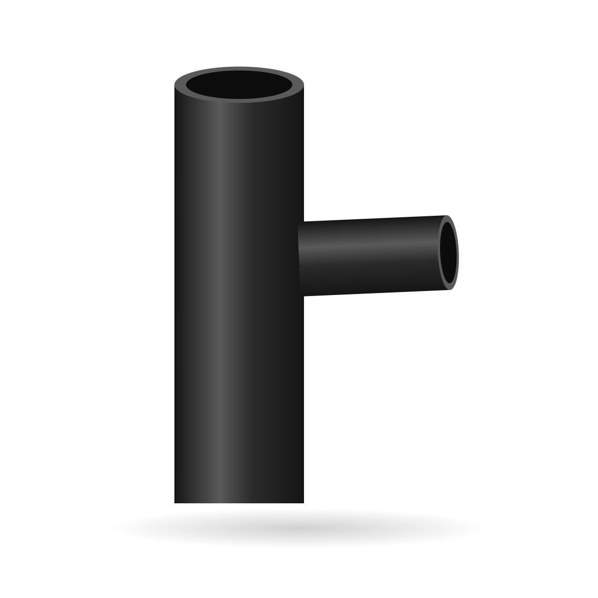 Illustration of a cast iron 87.5 degree single unequal branch