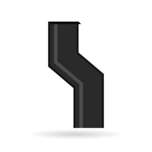 Square Pipe Offset 112.5 Deg – cast iron illustration, Tuscan Foundry Products