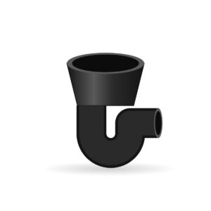 Illustration of a cast iron trapped gully with side outlet