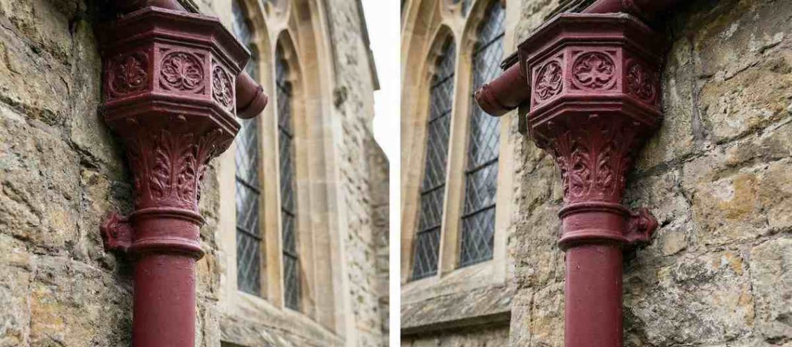 Matte_Non-Gloss-Finishes_Church_Cast-Iorn-Pipes-and-Hoppers_Linseed-Oil-Paints