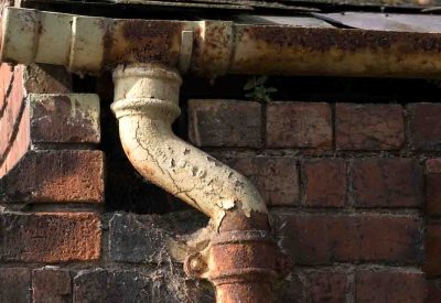 Rusty-cast-iron-gutter-and-pipe_how-to-repair-cast-iron-guttering