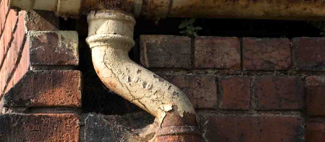 Rusty-cast-iron-gutter-and-pipe_how-to-repair-cast-iron-guttering